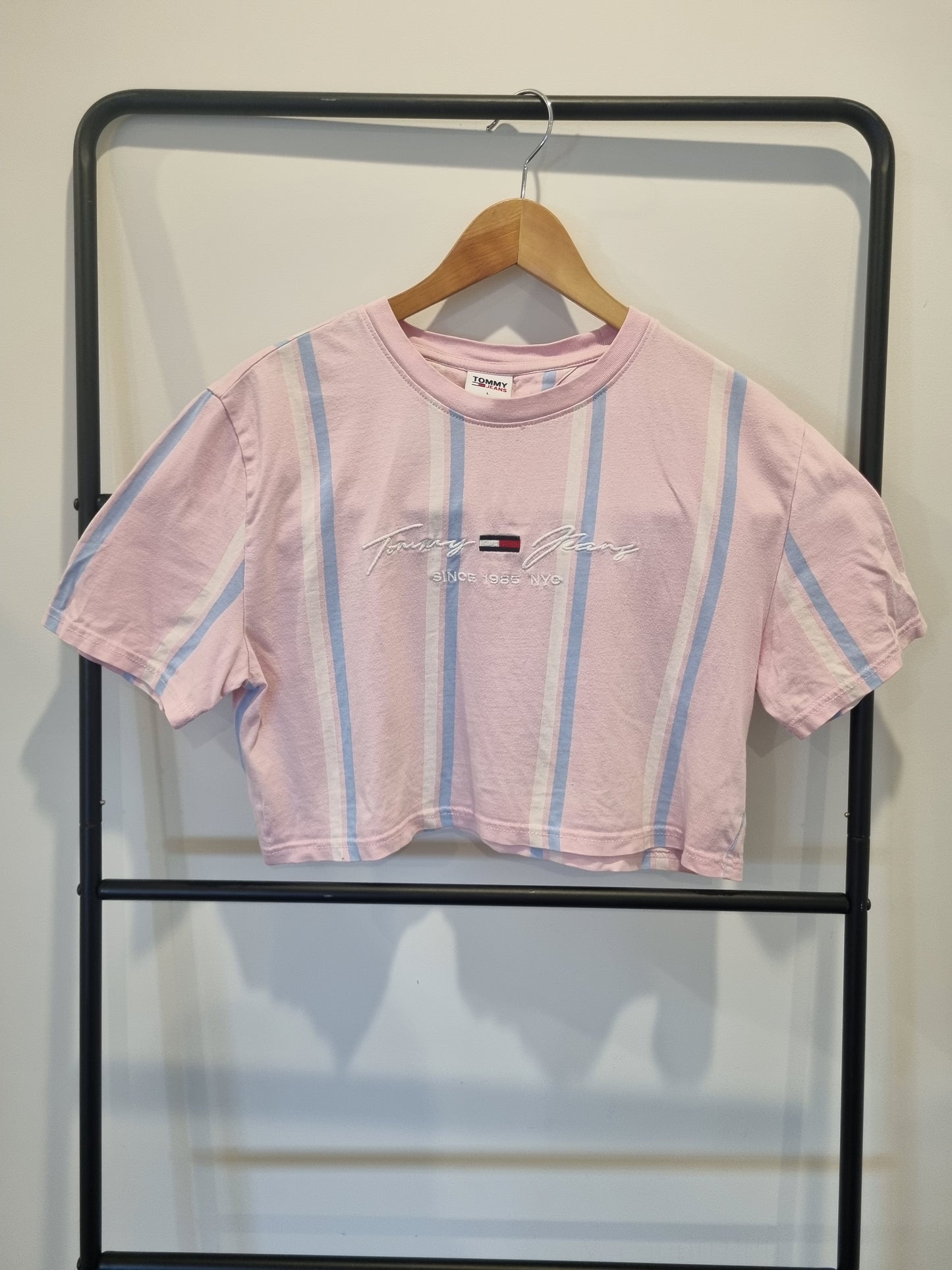 Tommy Jeans Striped Crop TShirt - Size L