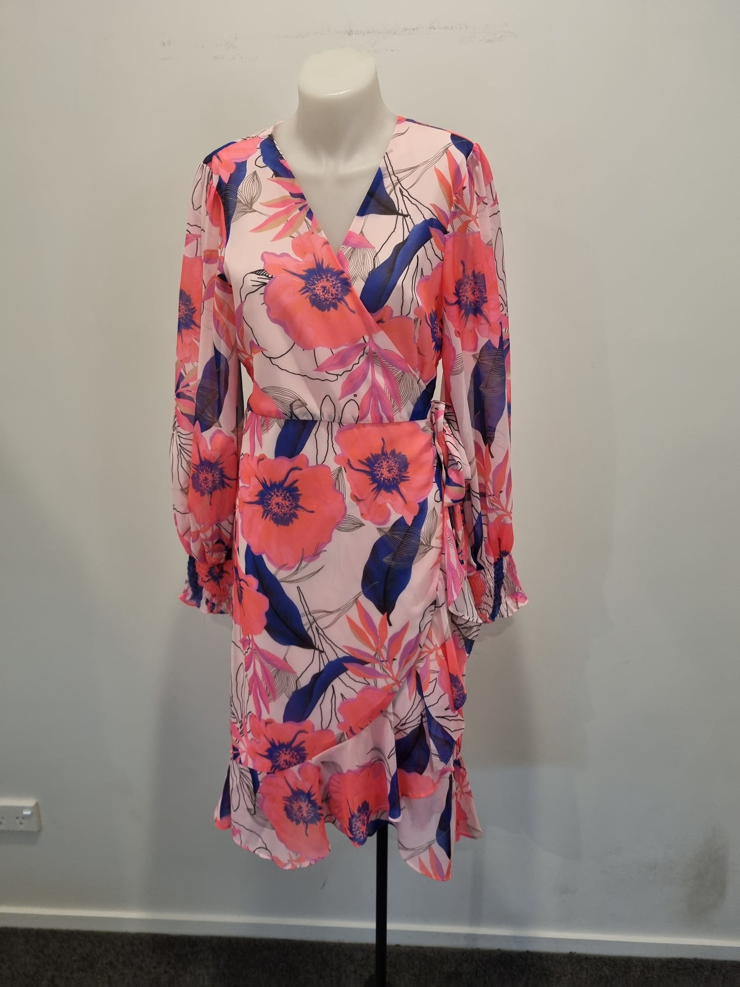Augustine Mini Wrap Dress - Size XS