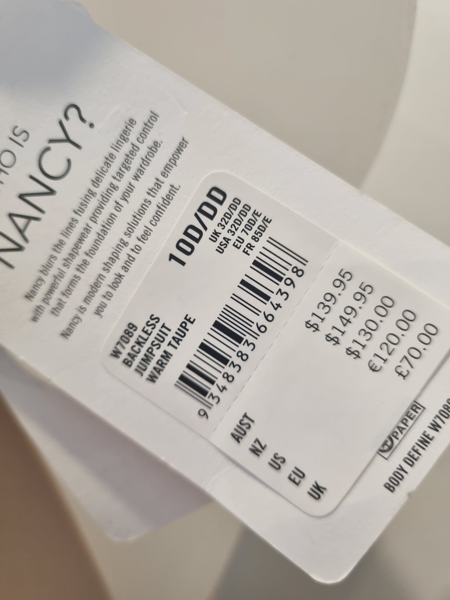 Nancy Ganz Shapewear - 10DD (BNWT)