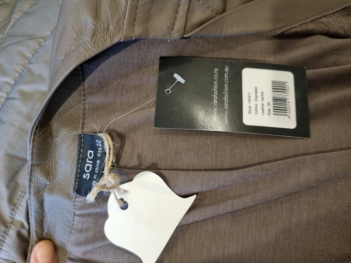 Sara Leather Jacket - Size 22 (BNWT)