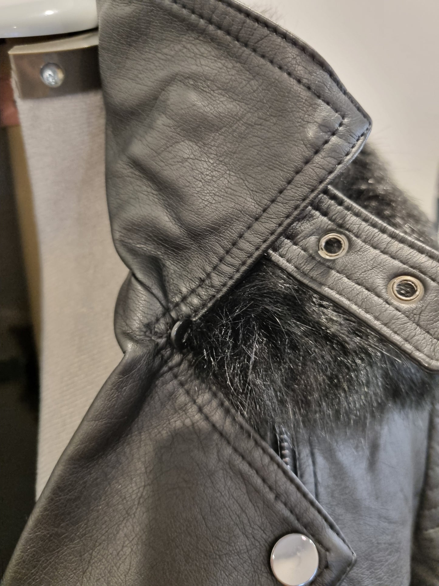 Autograph Leather-Look Jacket - Size 24