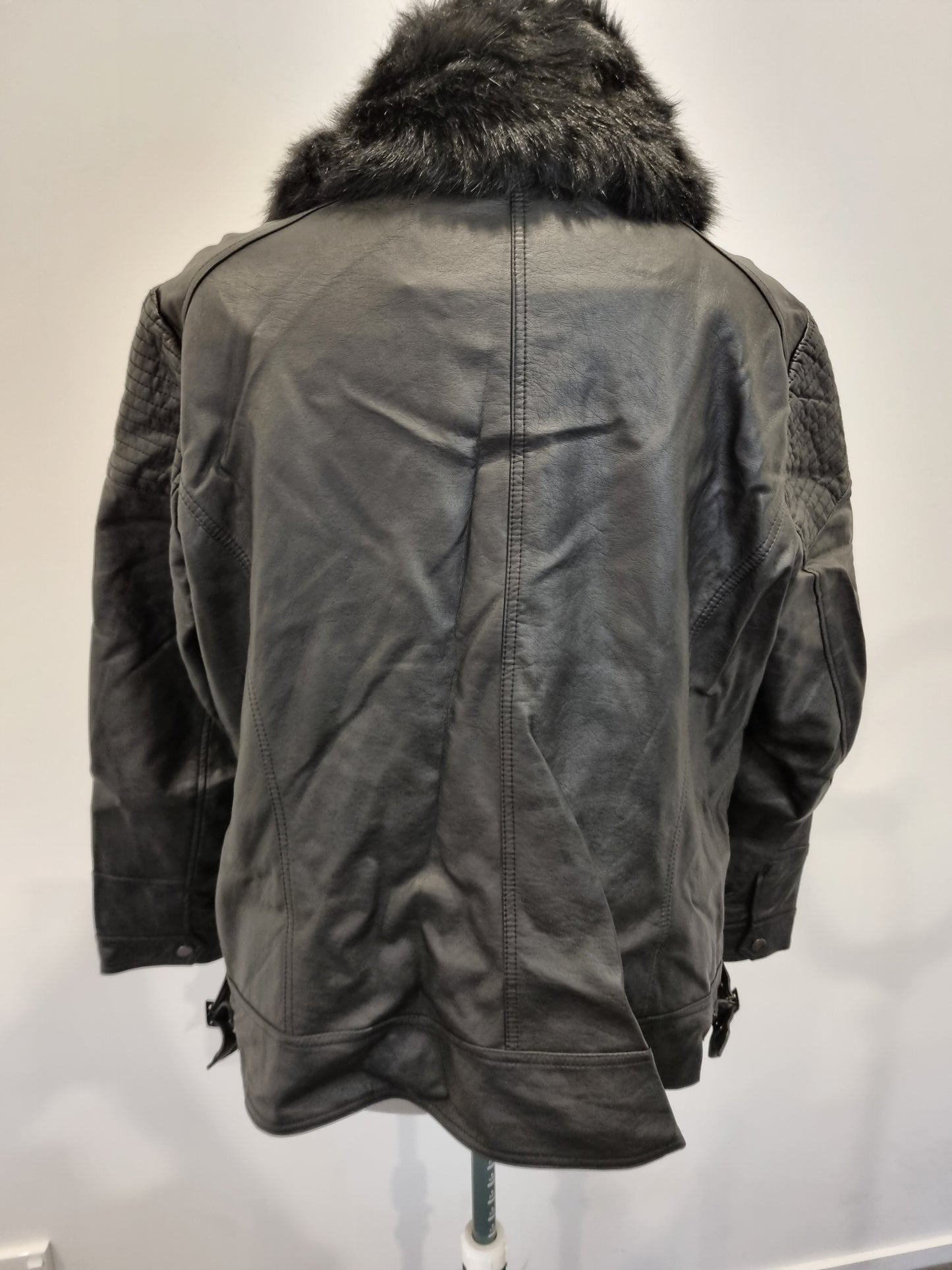Autograph Leather-Look Jacket - Size 24