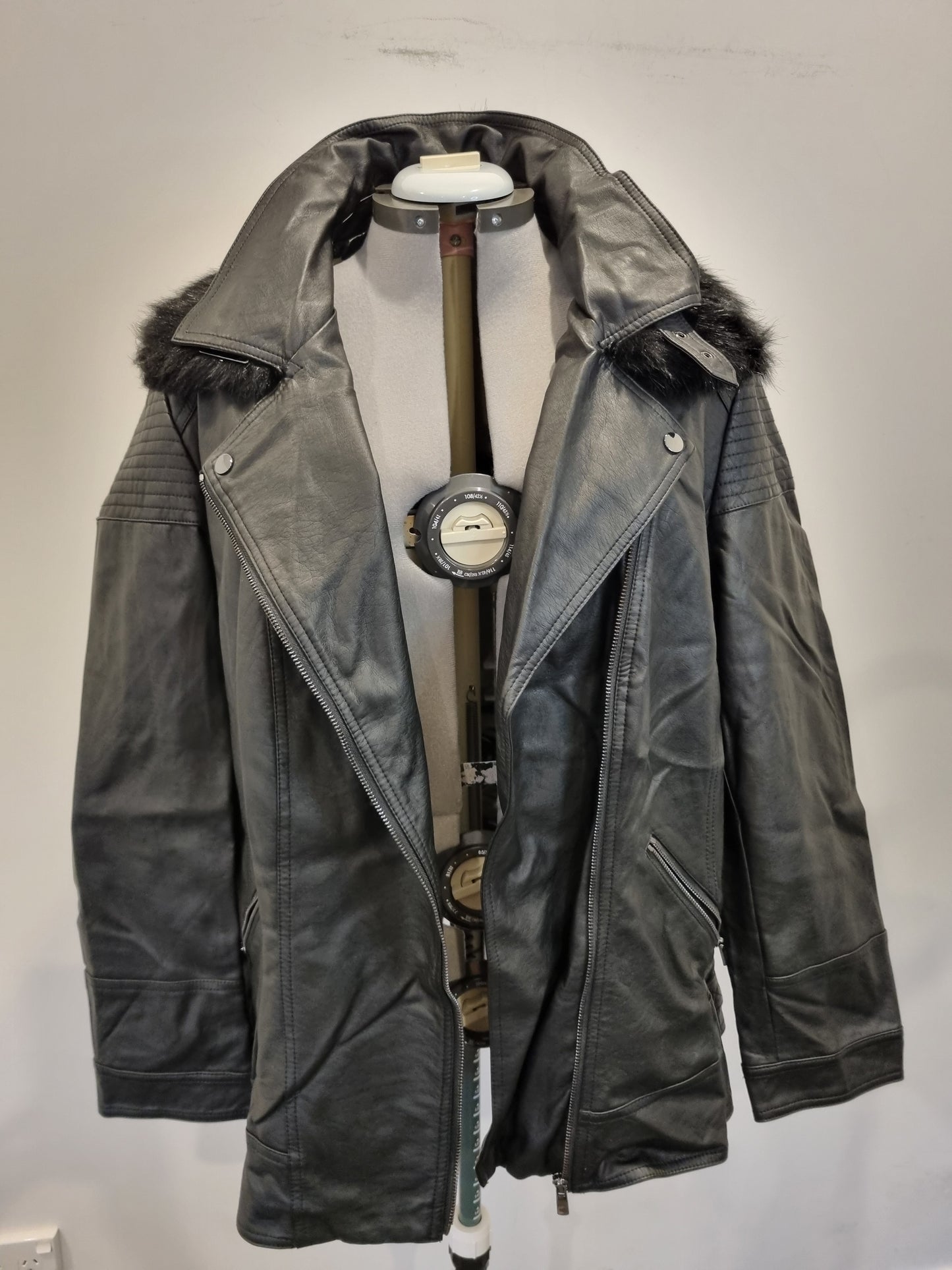 Autograph Leather-Look Jacket - Size 24