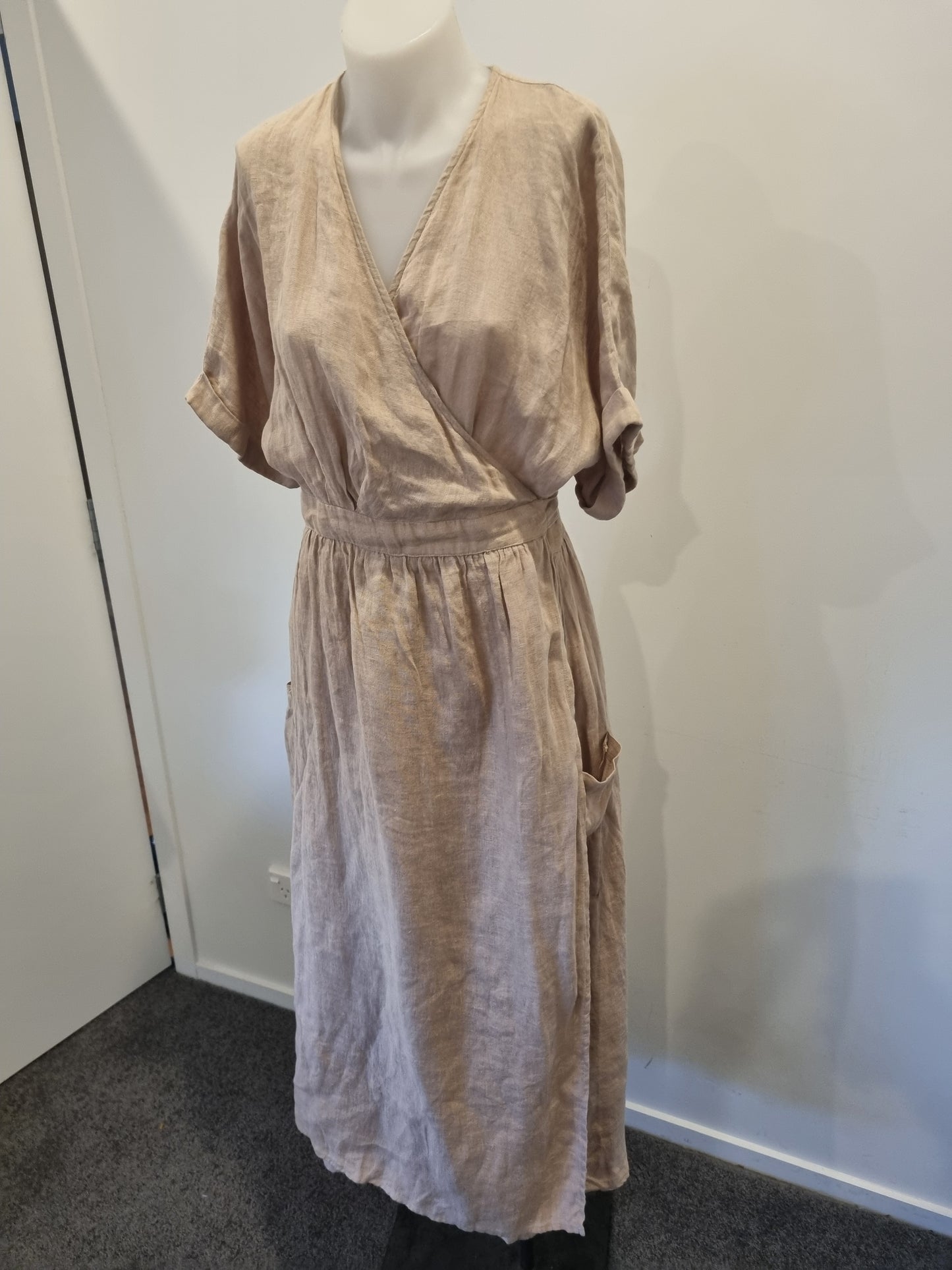 Brave + True Linen Wrap Dress - Size 14