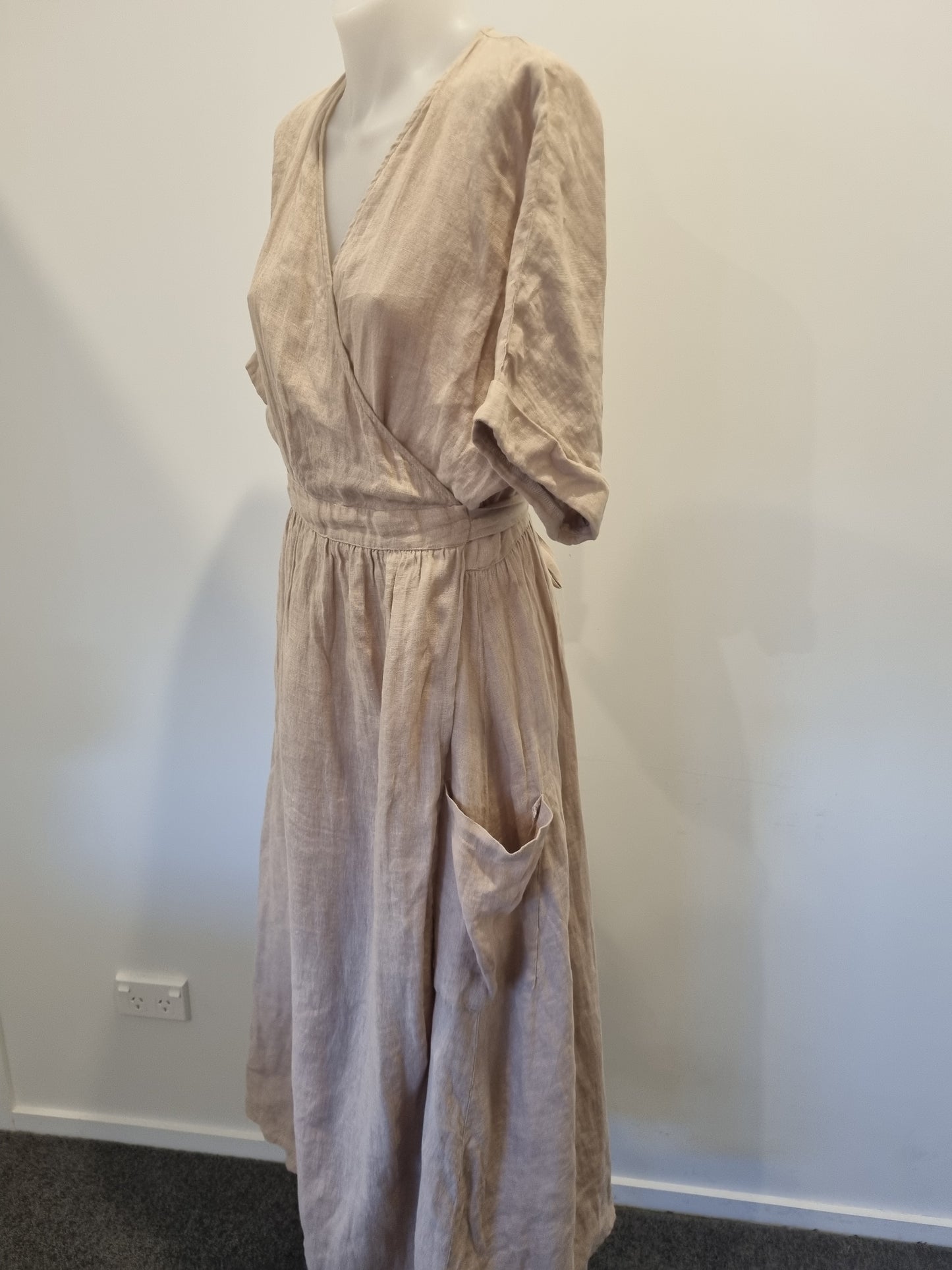 Brave + True Linen Wrap Dress - Size 14