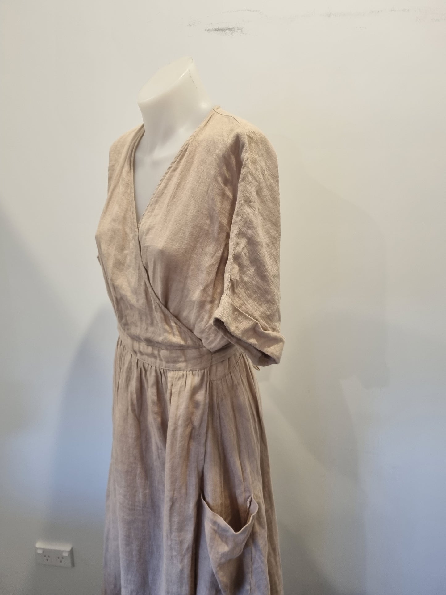 Brave + True Linen Wrap Dress - Size 14