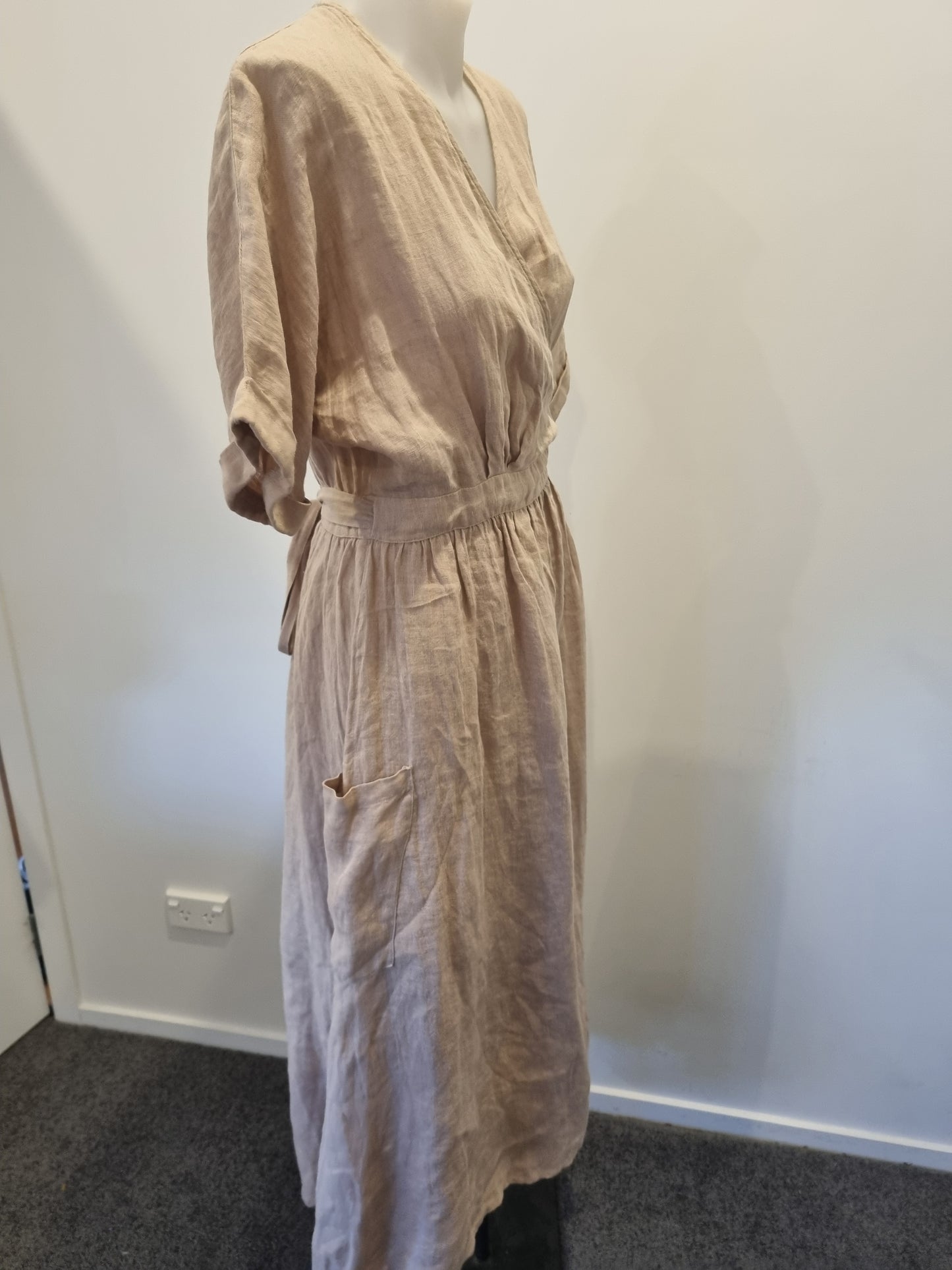 Brave + True Linen Wrap Dress - Size 14