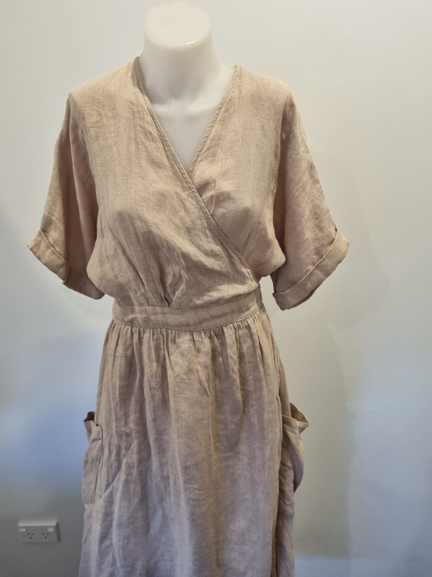 Brave + True Linen Wrap Dress - Size 14