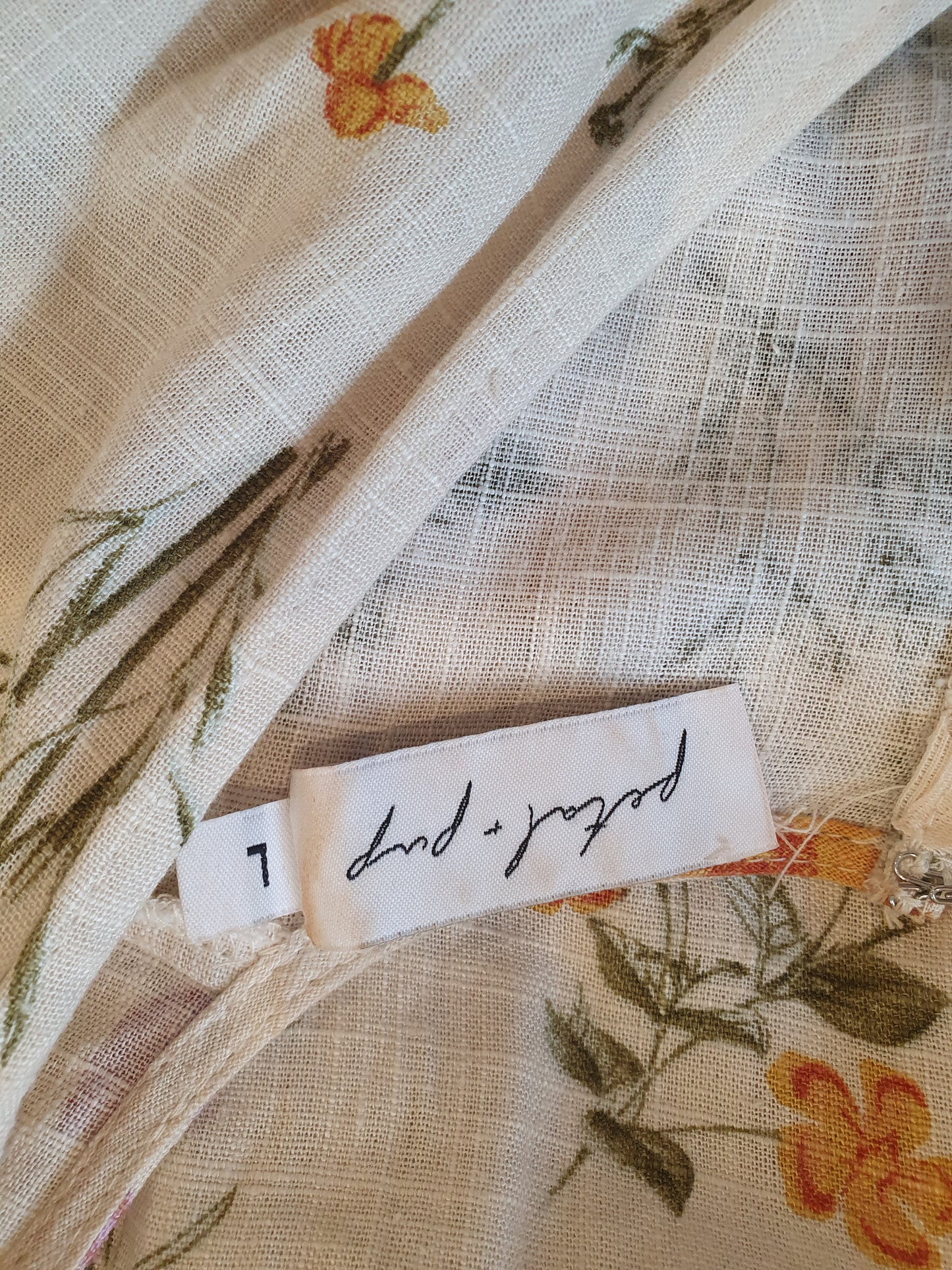 Petal + Pup Linen Dress - Size L (12/14)