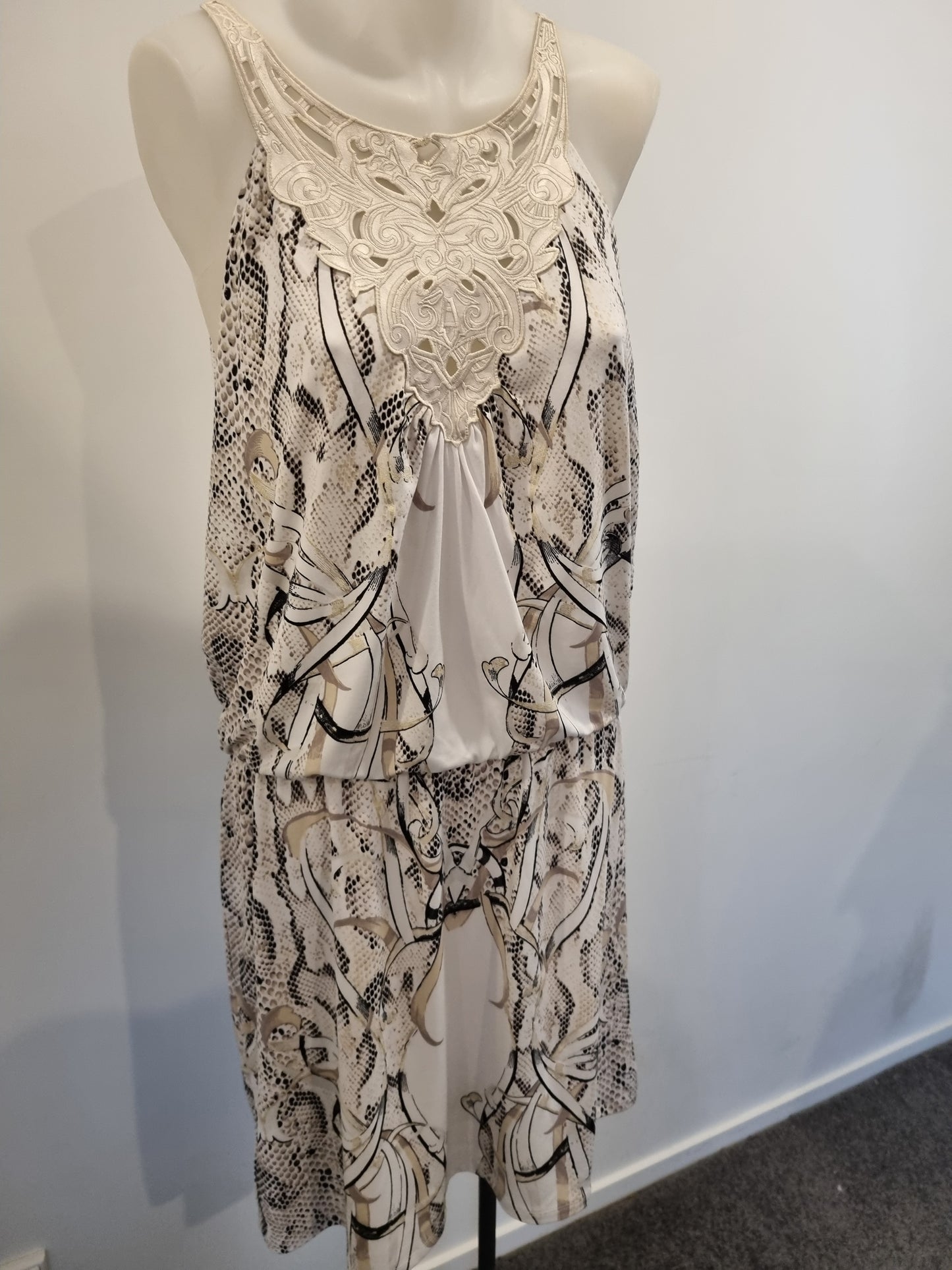 White Black Dress - Size L