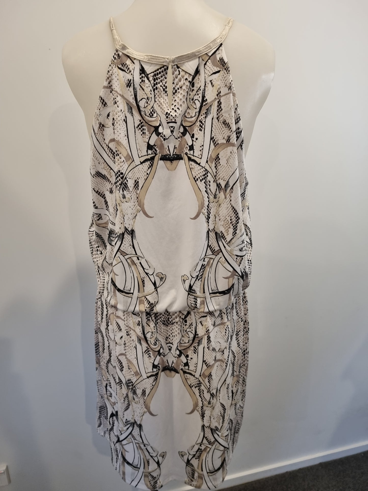 White Black Dress - Size L