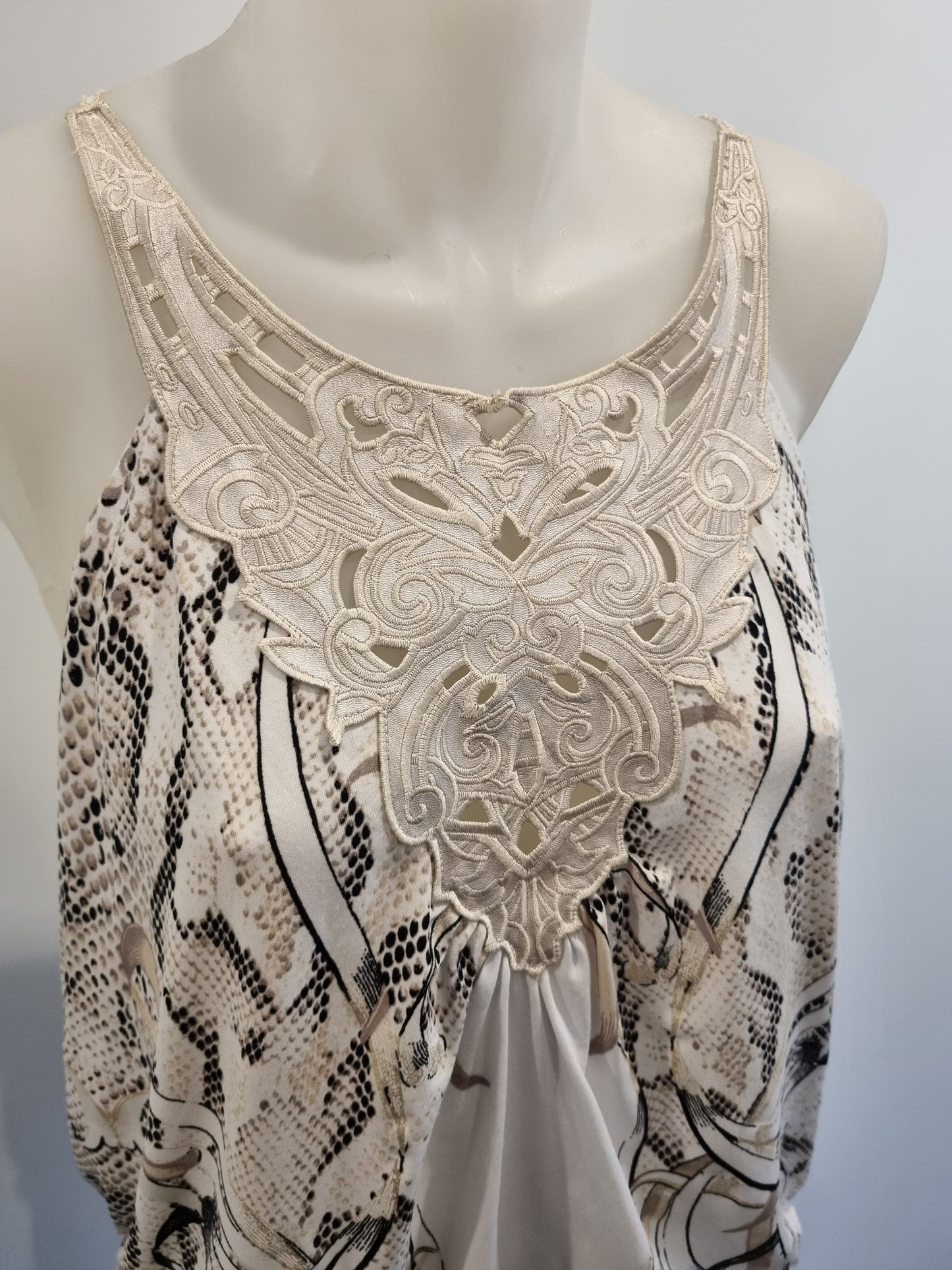 White Black Dress - Size L
