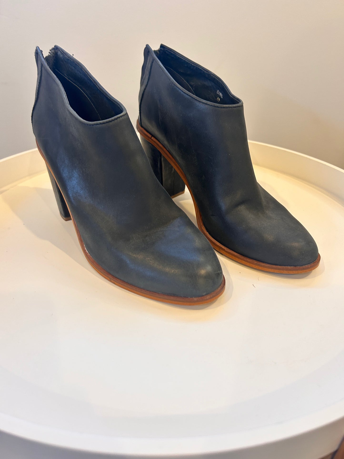 Django & Juliette Navy Ankle Boots - Size 40