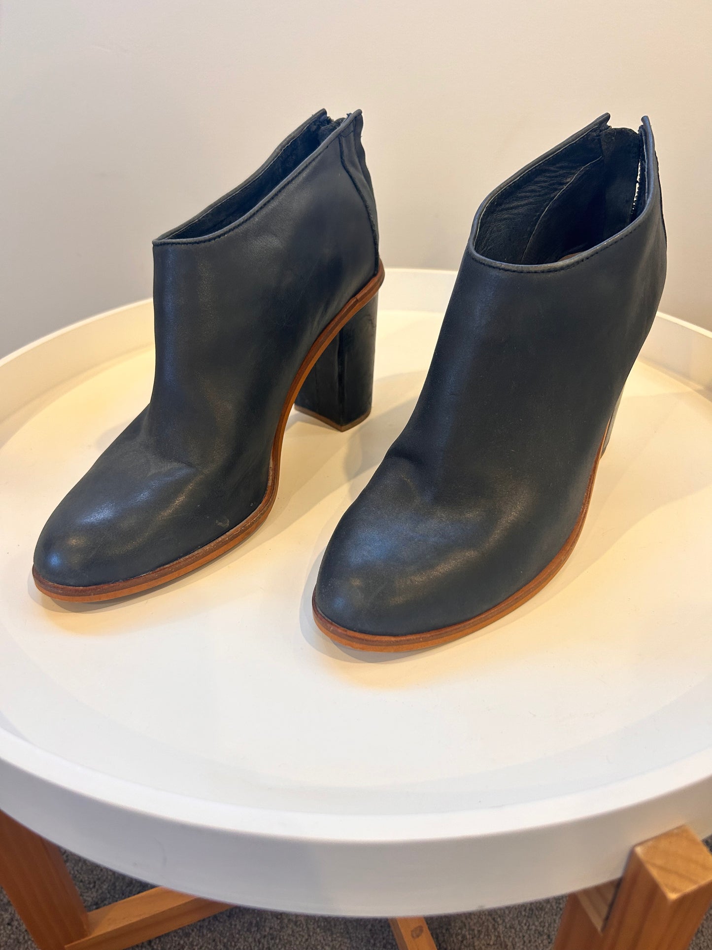Django & Juliette Navy Ankle Boots - Size 40