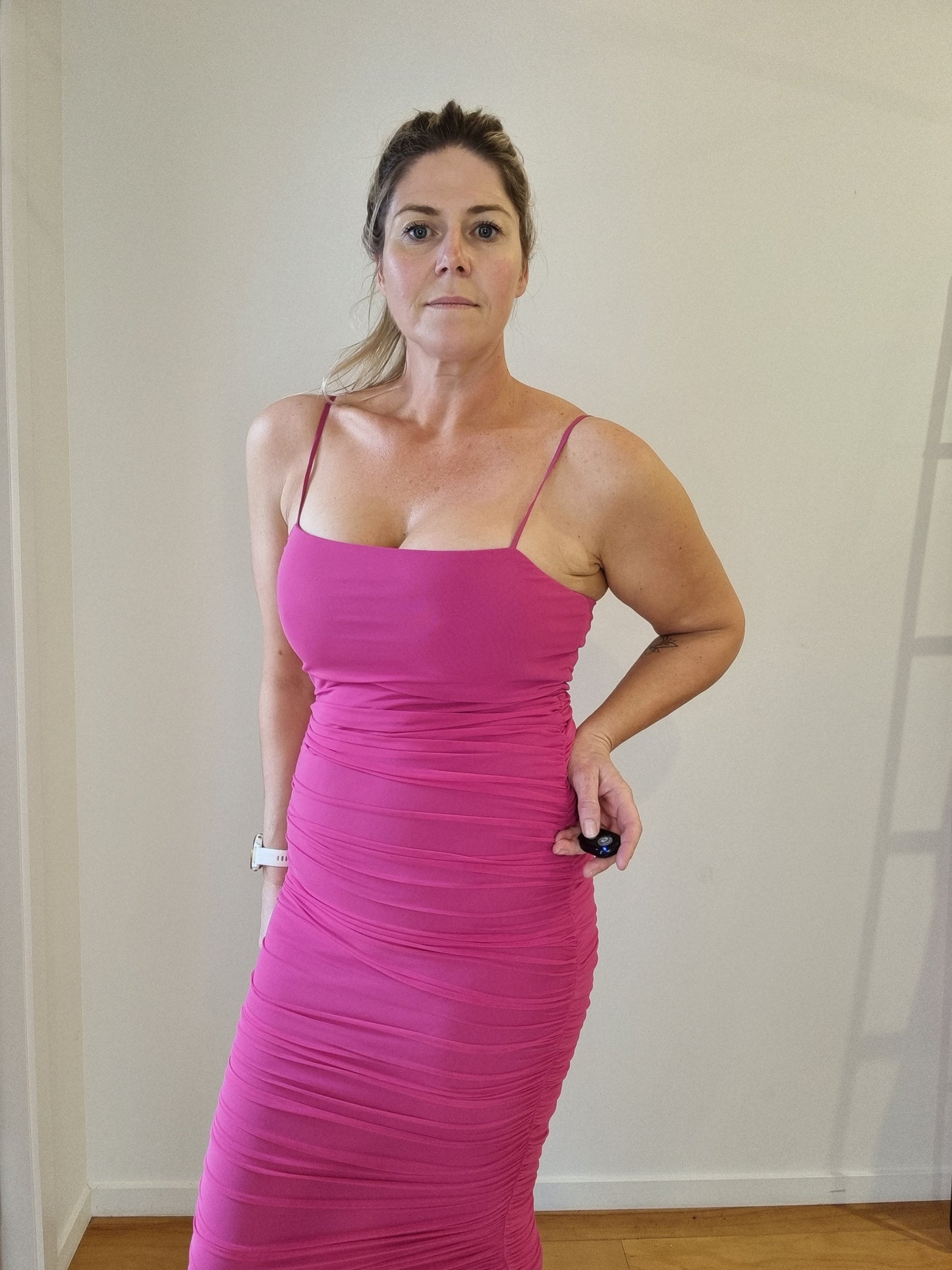 Showpo ruched midi dress - Size 14