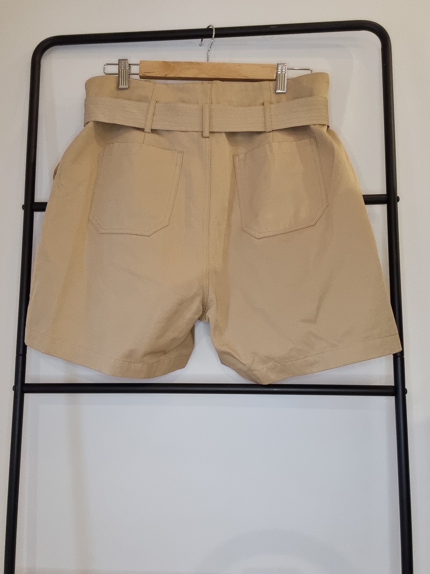 Max Drill Paperbag Waist Shorts - Size 12