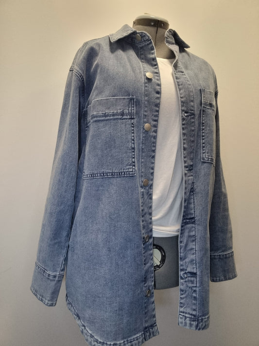 Moochi Longline Oversize Denim Jacket / Shirt - Size XS