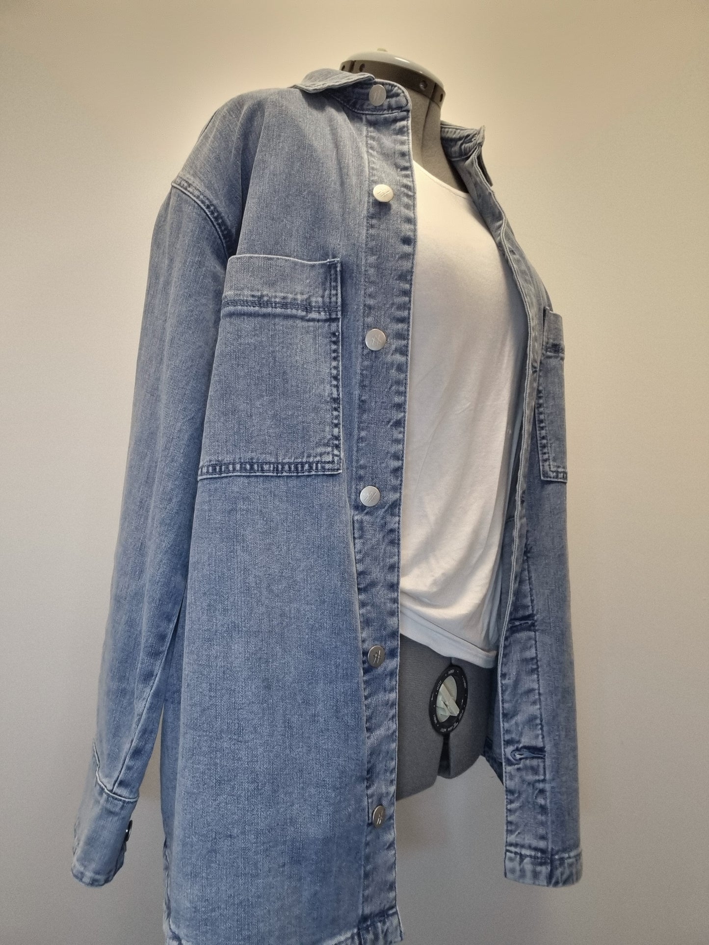 Moochi Longline Oversize Denim Jacket / Shirt - Size XS