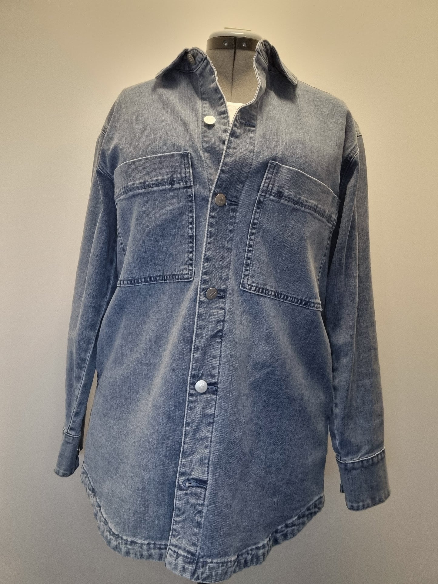 Moochi Longline Oversize Denim Jacket / Shirt - Size XS