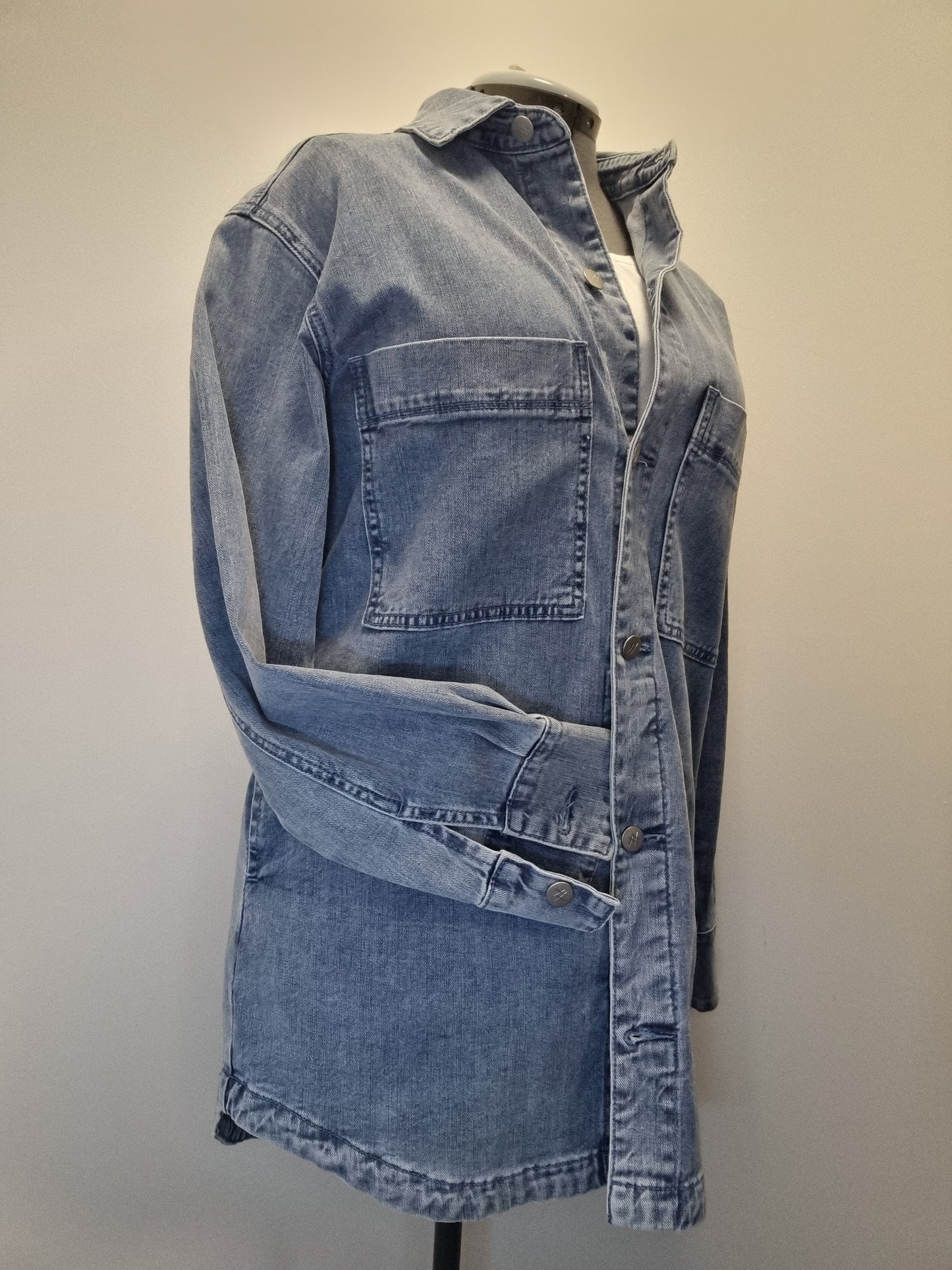 Moochi Longline Oversize Denim Jacket / Shirt - Size XS