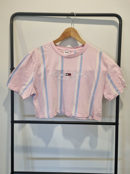 Tommy Jeans Striped Crop TShirt - Size L