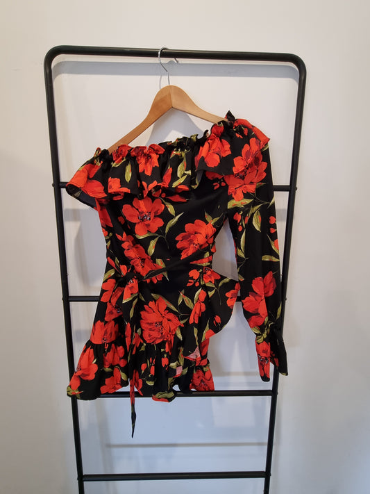 Miss Pap One shoulder Mini Dress - Size 10
