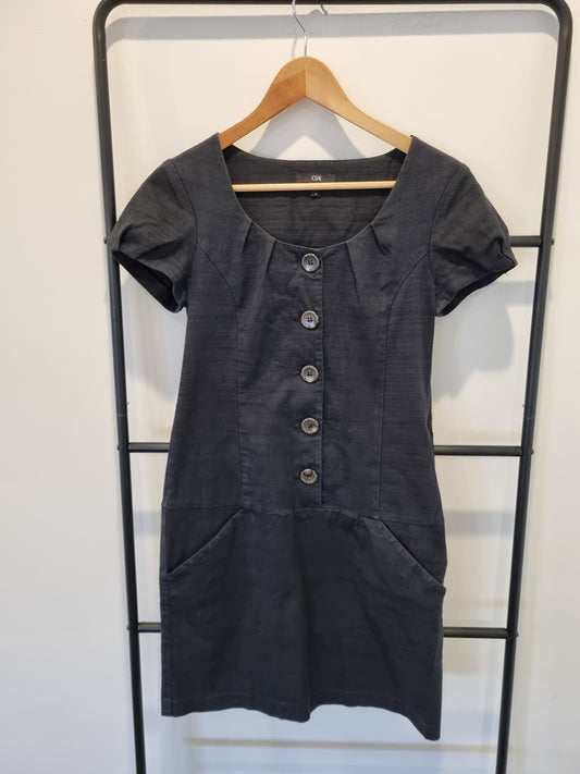 Cue Linen Dress - Size 8