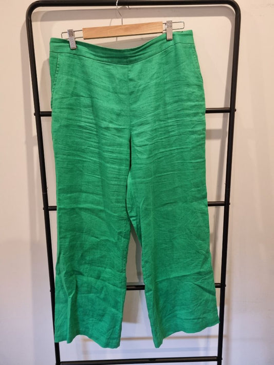 Green Yaly Couture Linen Pants, M