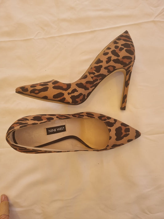 Nine West Leopard Print Heels - Size 38 (Size 7.5)