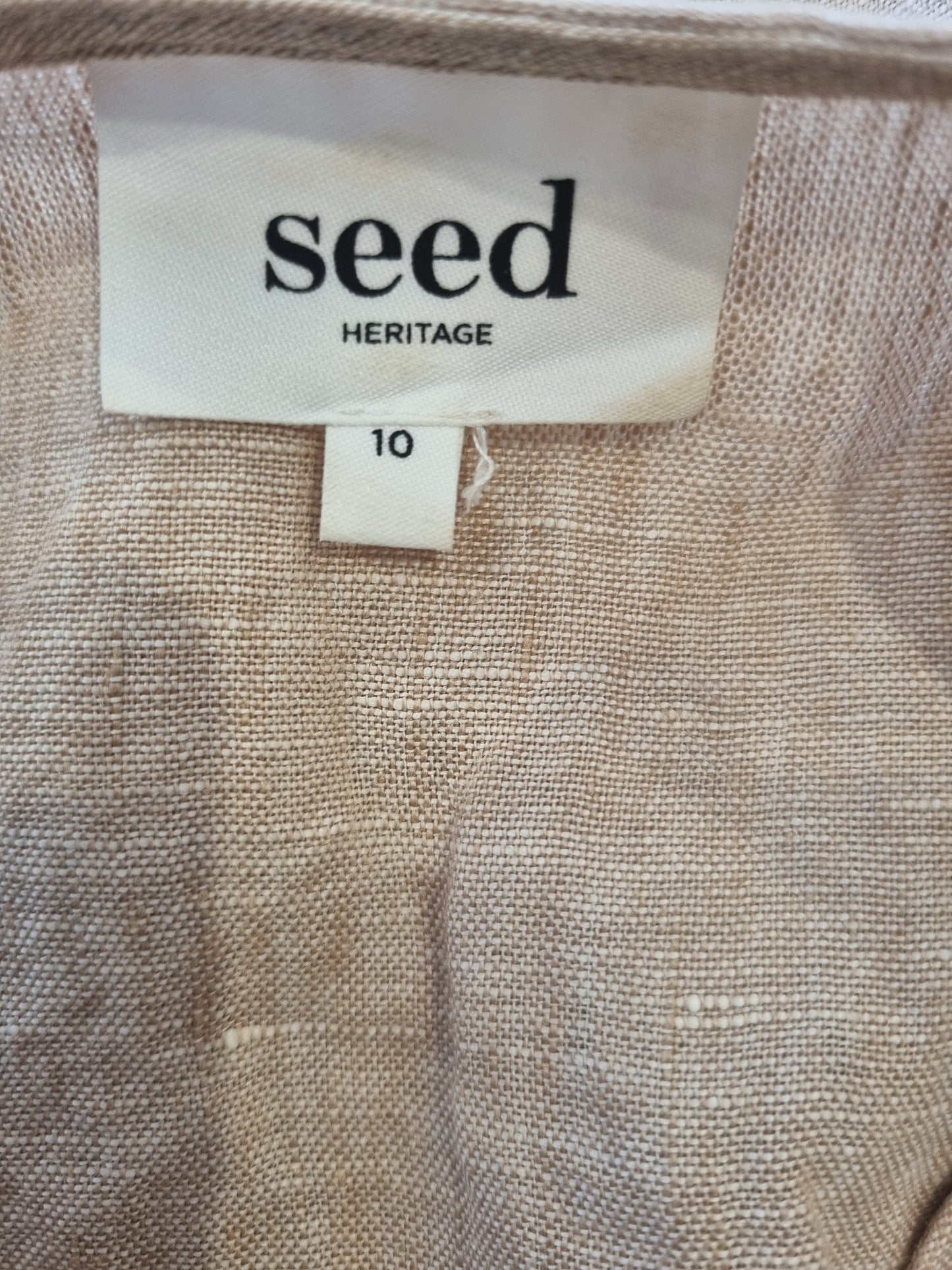 Seed Linen Mini Dress - Size 10
