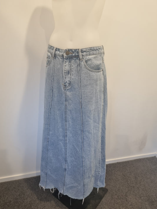 Dissh Maxi Denim Skirt - Size 10