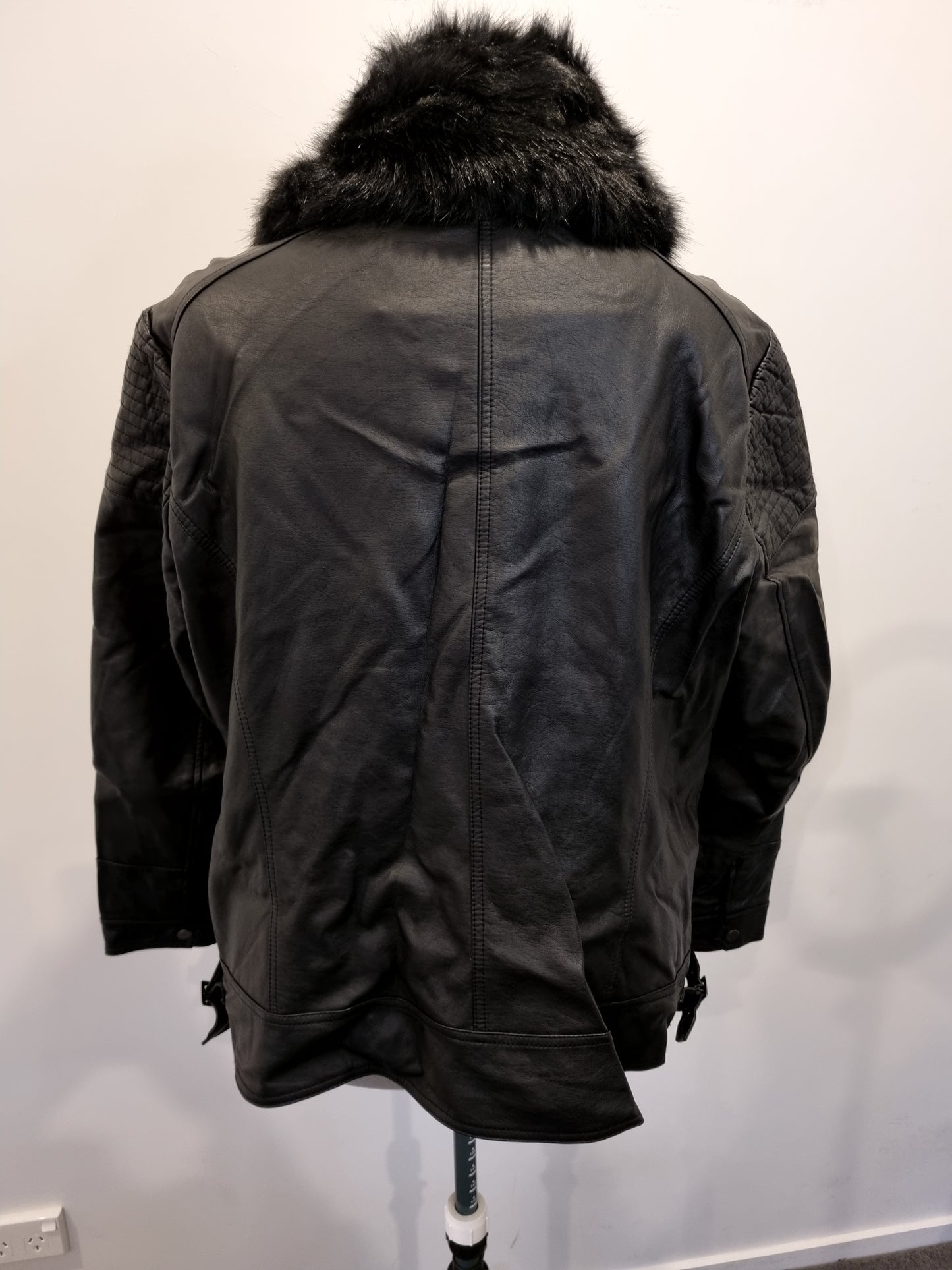 Autograph Leather-Look Jacket - Size 24