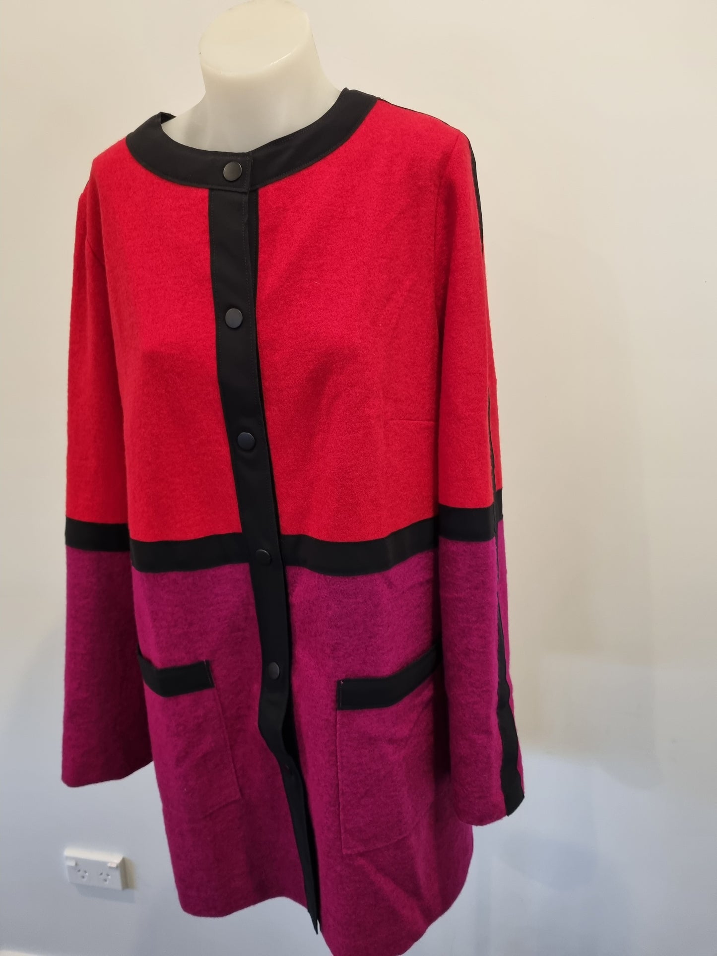 Paula Ryan Colour Block Coat - Size M (BNWT (RRP $695)