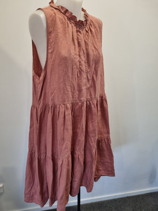 Zest Linen Dress - Size 18